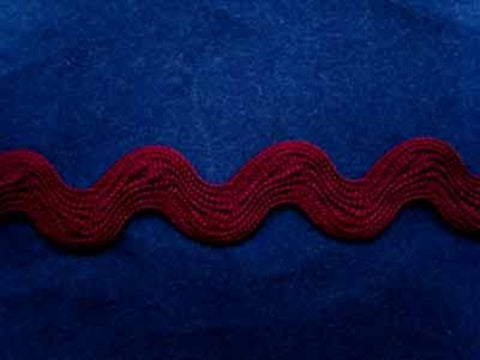 RIC19 16mm Deep Wine Ric Rac Braid - Ribbonmoon