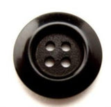 B11159 Black 4 Hole Button with a Matt Centre and High Gloss Rim