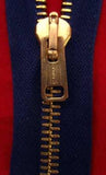 Z0909 70cm Rich Navy Brass Teeth No.5 Open End Zip - Ribbonmoon