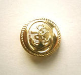 B4854 15mm Gold Gidled Poly Shank Button with an Anchor Design - Ribbonmoon