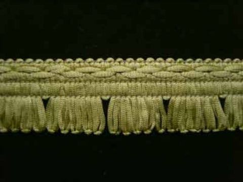 FT1111 28mm Pistachio Green Looped Fringe on a Decorated Braid - Ribbonmoon