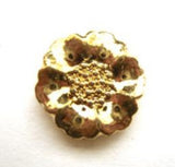 B14983L 18mm Antique Bronze Metal Effect Flower Shaped Shank Button