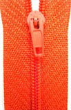 Z3859 20cm Bright Deep Orange Nylon Pin Lock No.3 Closed End Zip - Ribbonmoon