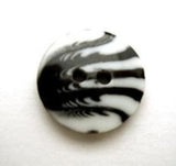 B7839 15mm Black and White High Gloss 2 Hole Button - Ribbonmoon