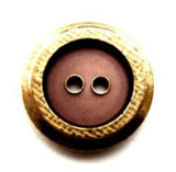 B12154 19mm Metal Alloy Gold Rim, Shell Effect Centre 2 Hole Button - Ribbonmoon