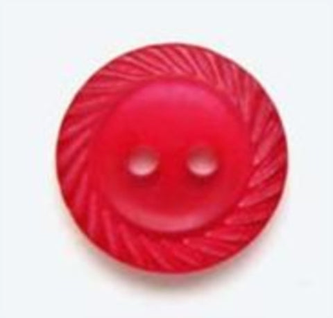B5841 14mm Geranium Pink Polyester Mill Edge 2 Hole Button - Ribbonmoon