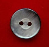 B3087 14mm Black and Shell Effect Nacre Shell Shimmery 2 Hole Button - Ribbonmoon