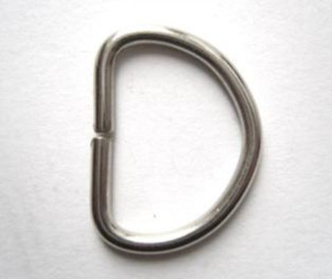 D RING 01 Silver Nickel, 19mm Inside Width of Inside Straight