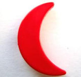 B7280L 24mm Red Curved Moon Gloss Nylon Shank Button