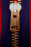 Z2253 68cm Deep Rich Navy Brass Teeth No.5 Open End Zip - Ribbonmoon