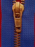 Z1602 46cm Dark Royal Blue Brass Teeth No.5 Open End Zip - Ribbonmoon