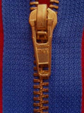 Z1602 46cm Dark Royal Blue Brass Teeth No.5 Open End Zip - Ribbonmoon