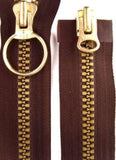 Z2947 60cm Dark Brown Double Ended Zip, Very Chunky Moulded Teeth No.9 - Ribbonmoon