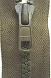 Z3559 25cm Army Green YKK Chunky Plastic Teeth No.6 Open End Zip - Ribbonmoon