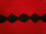 DT57 12mm Black 100% Cotton Dasiy Lace Trimming
