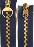 Z4650 62cm Navy Double Ended Zip, Brass Teeth No.8 - Ribbonmoon