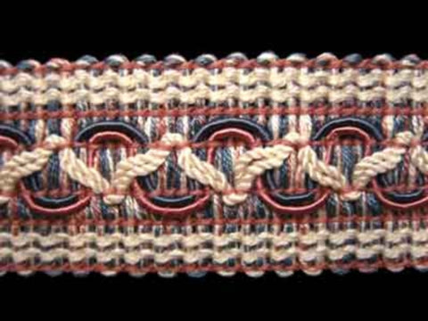 FT745 35mm Moonlight Blue, Natural and Dusky Pink Braid Trimming - Ribbonmoon