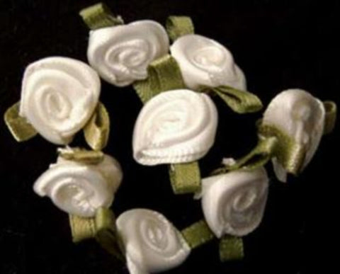 RB243 24mm Bridal White Satin Ribbon Rose - Ribbonmoon