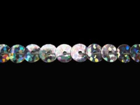 SQC15 6mm Silver Hologram Strung Sequins - Ribbonmoon