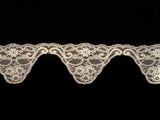 L068 75mm Ivory Scalloped Flat Lace - Ribbonmoon