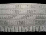 EW90 50mm White Frilled Jacket Elastic.