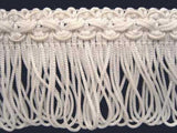 FT014 48mm White and Pearl Looped Fringe on a Scroll Gimp Braid - Ribbonmoon