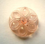 B12174 19mm Peach Tinted Glass Effect Transparent Shank Button - Ribbonmoon