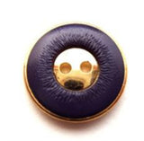 B13955 18mm Pale Navy and Gilded Gold Poly 2 Hole Button - Ribbonmoon