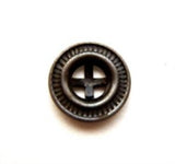 B13952 14mm Dark Gun Metal Heavy Metal 4 Hole Button - Ribbonmoon