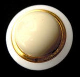 B6574 23mm Cream, White and Gold Heavily Domed Centre Shank Button - Ribbonmoon