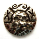 B6043 18mm Antique Silver Heavy Metal Alloy 2 Hole Button - Ribbonmoon