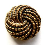 B12133 20mm Antique Coppery Gold Gilded Poly Textured Shank Button - Ribbonmoon