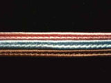 FT1227 10mm Tea Rose Pink,Saxe Blue and Beige Brown Corded Braid - Ribbonmoon