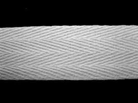 WTAPE19 25mm White Herringbone Twill Tape 100% Cotton Webbing - Ribbonmoon