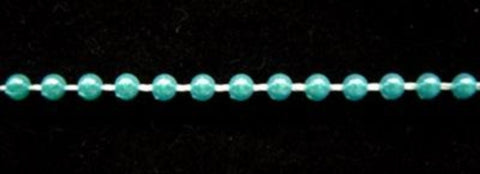 PT37 2.5mm Turquoise and Iridescent Strung Pearl, Bead String Trimming - Ribbonmoon