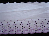 L331 135mm White and Lilac Anglaise Lace - Ribbonmoon