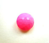 B12421 11mm Fluorescent Pink Domed Honeycomb Shank Button - Ribbonmoon