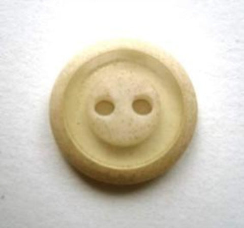 B16699 17mm Dull Creams 2 Hole Button with Semi Transaprent Inner Ring - Ribbonmoon