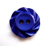 B13173 17mm Dark Royal Blue 2 Hole Button with a Fluted Edge - Ribbonmoon