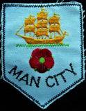 M323 6 x 8cm Vintage Manchester City Embroidered Sew on Badge Motif