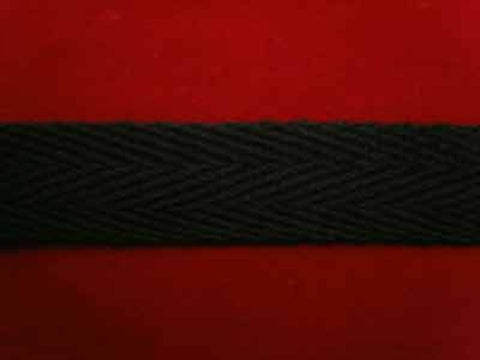 WTAPE1 15mm Black Herringbone Twill Tape 100% Cotton Webbing - Ribbonmoon