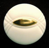 B14797 20mm White Shank Button, Gilded Gold Poly Centre - Ribbonmoon