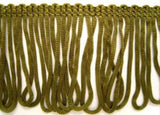 FT012 5cm Deep Moss Green Looped Dress Fringe - Ribbonmoon