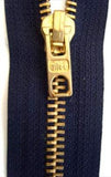 Z4880 13cm Deep Rich Navy No.5 Brass Teeth Closed End Zip