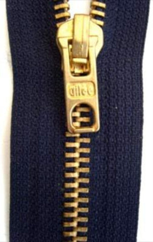 Z4880 13cm Deep Rich Navy No.5 Brass Teeth Closed End Zip