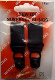 SUS08 Black 18mm  Sew On Suspender Slings, Pair