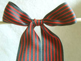 R5260 38mm Navy and Red Double Face Striped Satin Ribbon - Ribbonmoon