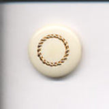 B6162 22mm Cream and Gilded Copper Button, Hole Built into the Back - Ribbonmoon