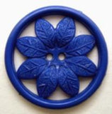 B6354 23mm Misty Royal Blue Flower Design 2 Hole Button - Ribbonmoon