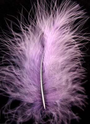 MARAB35 Lilac Marabou Feathers, 20 per pack. 10cm x 15cm approx - Ribbonmoon